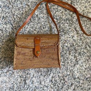 Picnic Basket Purse with Patterned Inside